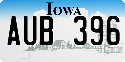 IA license plate AUB396