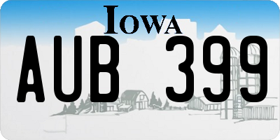 IA license plate AUB399