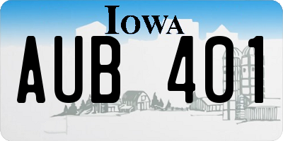 IA license plate AUB401