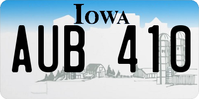 IA license plate AUB410