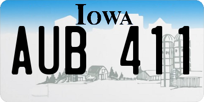 IA license plate AUB411