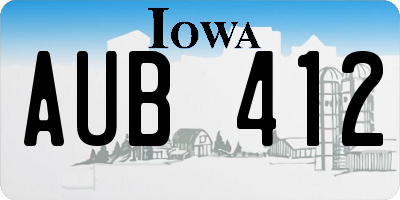 IA license plate AUB412
