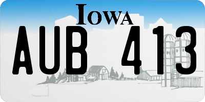 IA license plate AUB413