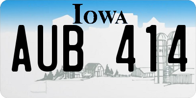 IA license plate AUB414