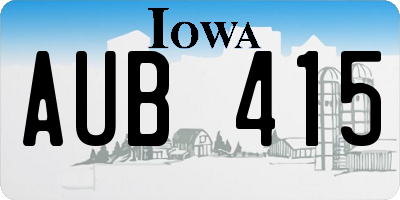 IA license plate AUB415