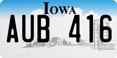 IA license plate AUB416