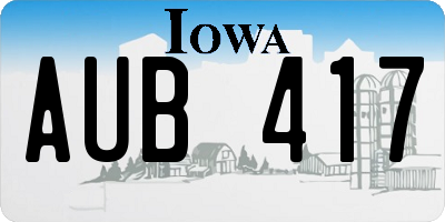 IA license plate AUB417