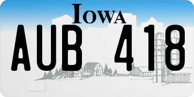 IA license plate AUB418