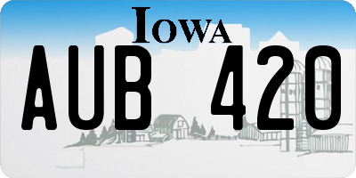 IA license plate AUB420