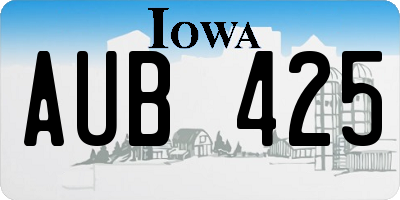 IA license plate AUB425