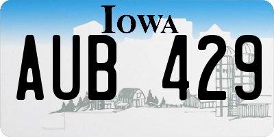IA license plate AUB429