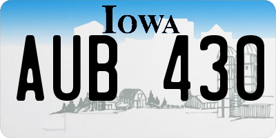 IA license plate AUB430