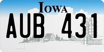 IA license plate AUB431