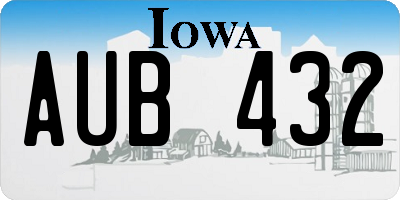 IA license plate AUB432