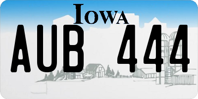 IA license plate AUB444