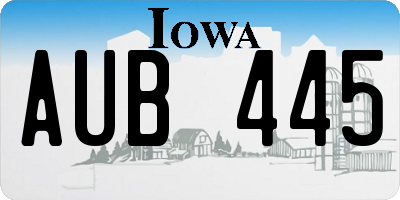 IA license plate AUB445