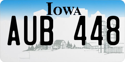 IA license plate AUB448