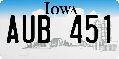 IA license plate AUB451