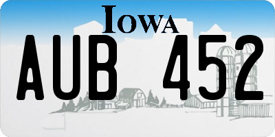 IA license plate AUB452