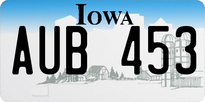IA license plate AUB453