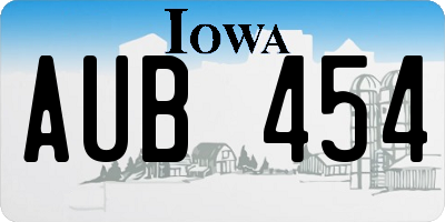 IA license plate AUB454