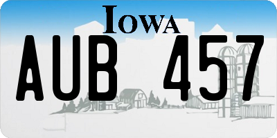 IA license plate AUB457
