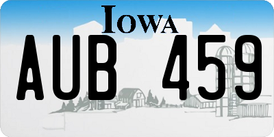 IA license plate AUB459