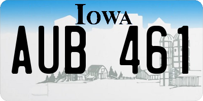 IA license plate AUB461