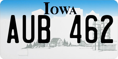 IA license plate AUB462