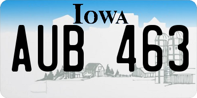 IA license plate AUB463