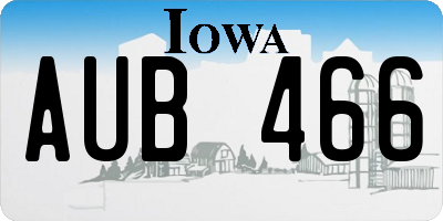 IA license plate AUB466