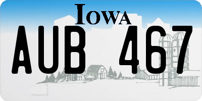 IA license plate AUB467