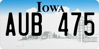 IA license plate AUB475