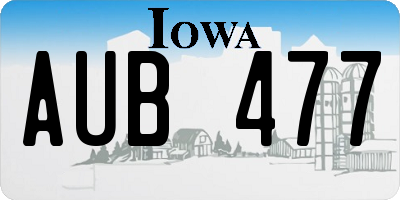 IA license plate AUB477