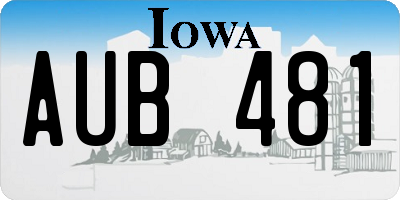IA license plate AUB481