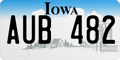 IA license plate AUB482