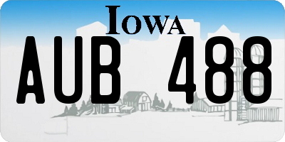 IA license plate AUB488