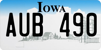 IA license plate AUB490