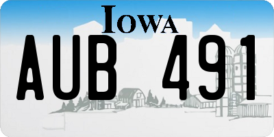 IA license plate AUB491