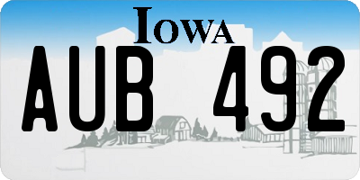 IA license plate AUB492