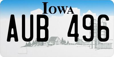 IA license plate AUB496