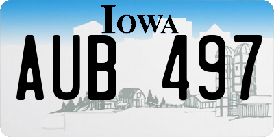IA license plate AUB497
