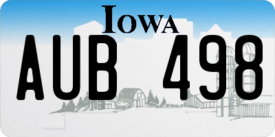 IA license plate AUB498