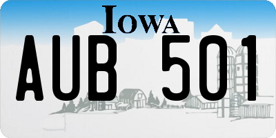 IA license plate AUB501