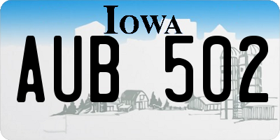 IA license plate AUB502