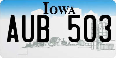 IA license plate AUB503