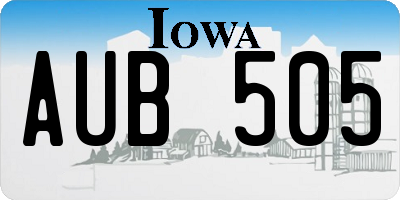 IA license plate AUB505