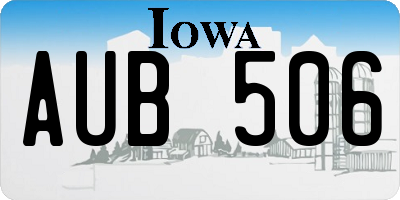 IA license plate AUB506