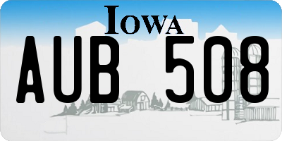 IA license plate AUB508