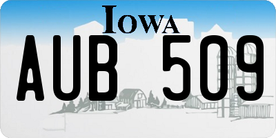 IA license plate AUB509